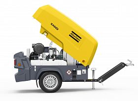 Дизельный компрессор Atlas Copco XAS 68 KD с генератором на шасси — фото 3